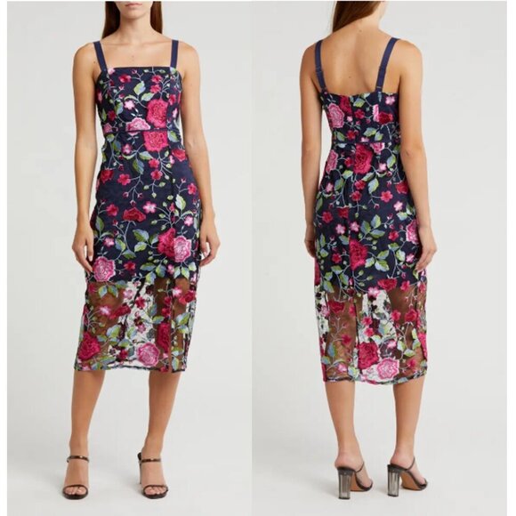 Sam Edelman Dresses & Skirts - NWT New $158 Sam Edelman Peony Embroidered Midi Dress Size 0